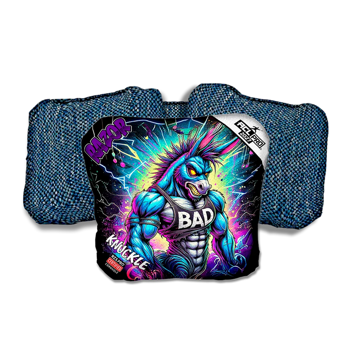 Knuckle PRO Power Jack Purple Series Blue Back Cornhole Bags