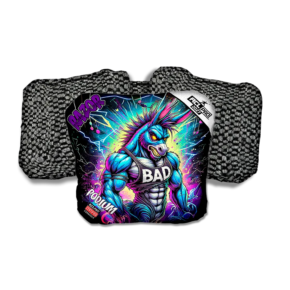 Podium PRO Power Jack Purple Series Black Back Cornhole Bags