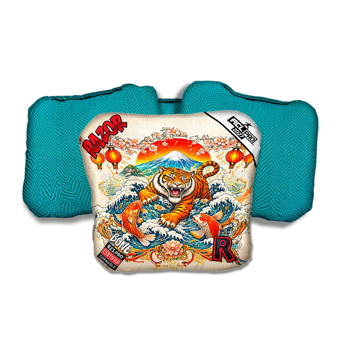 Bone PRO Prosperity Teal Back Cornhole Bags