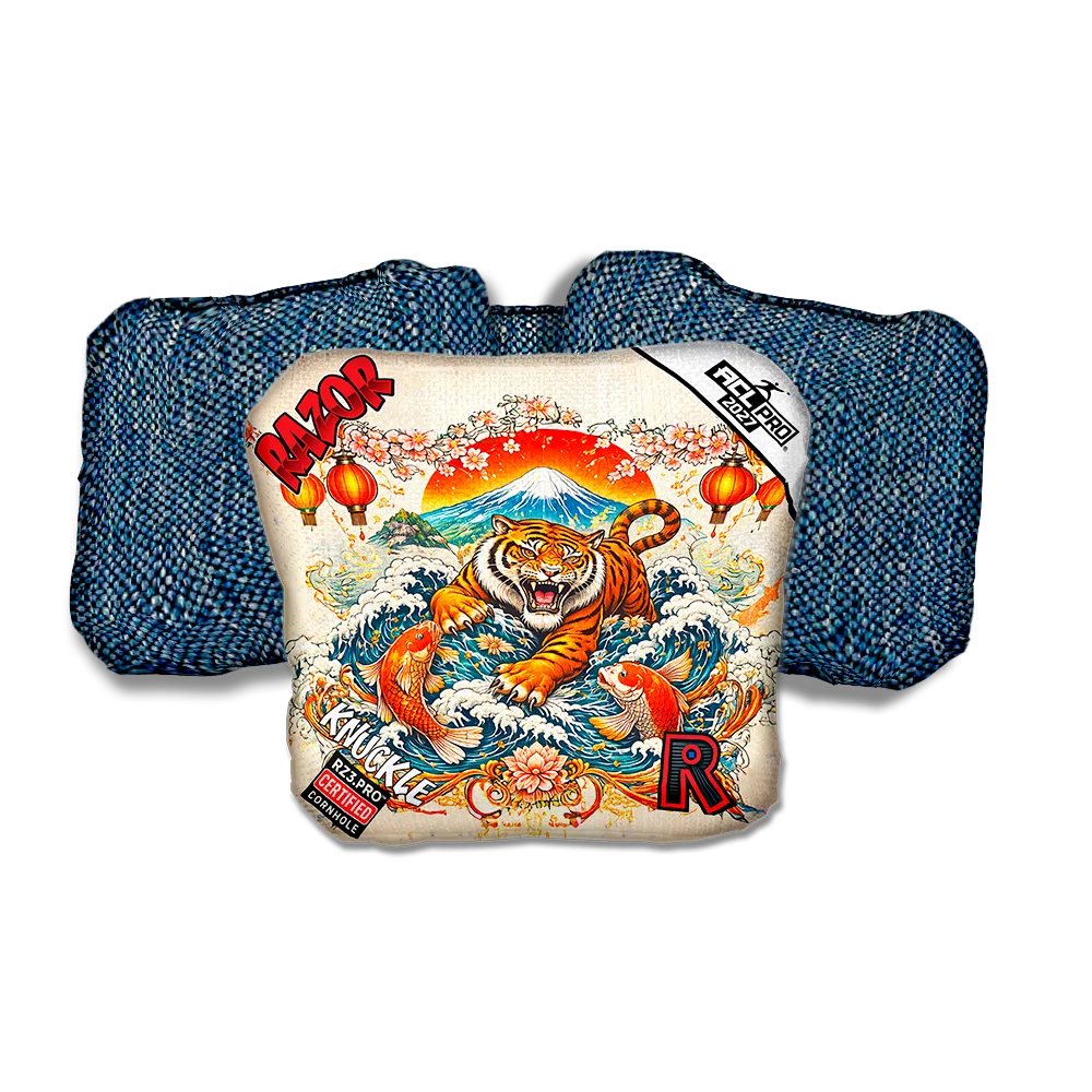 Knuckle PRO Prosperity Blue Back Cornhole Bags