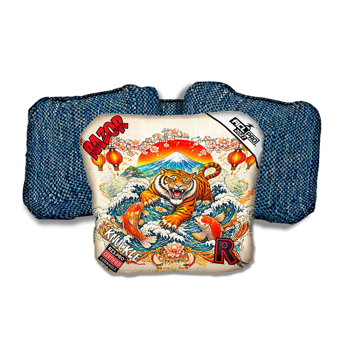 Knuckle PRO Prosperity Blue Back Cornhole Bags