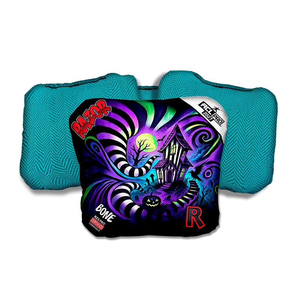 Bone PRO Psycho Path Teal Back Cornhole Bags