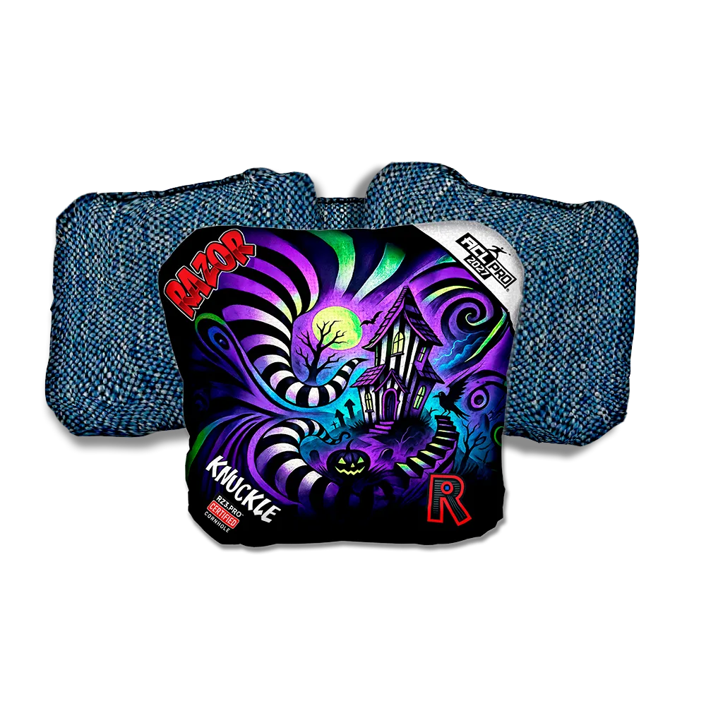 Knuckle PRO Psycho Path Blue Back Cornhole Bags