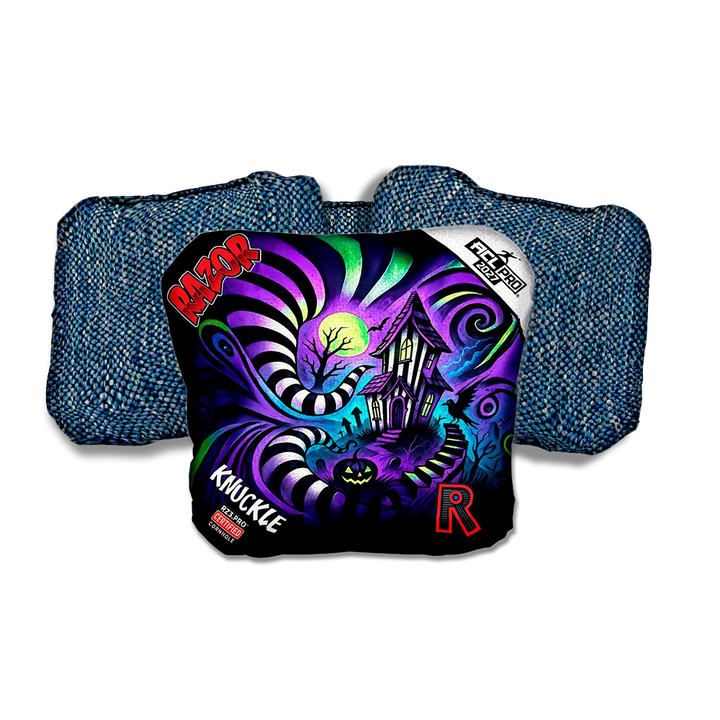 Knuckle PRO Psycho Path Blue Back Cornhole Bags