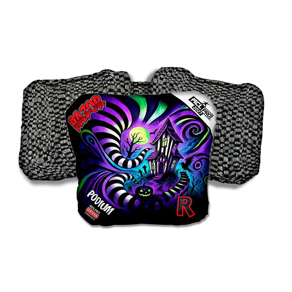 Podium PRO Psycho Path Black Back Cornhole Bags