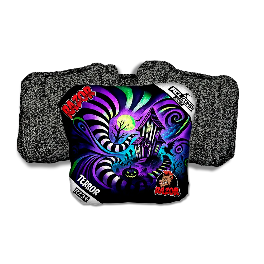 Terror COMP Psycho Path Black Back Cornhole Bags