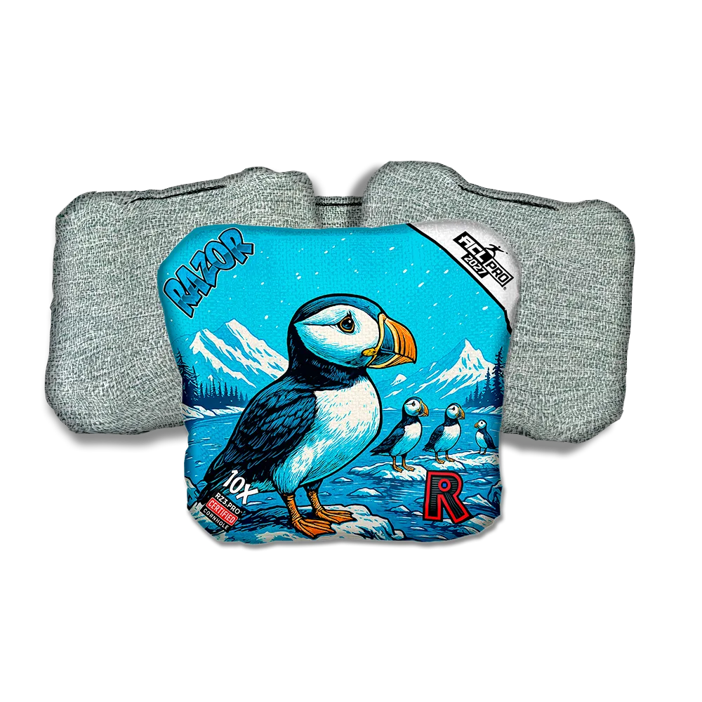 10 X PRO Alaskan Puffin Light Back Cornhole Bags