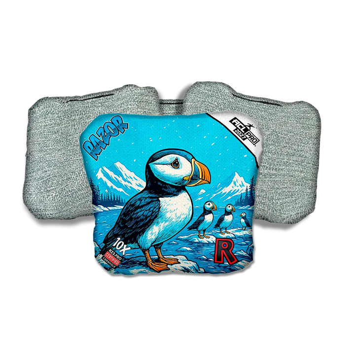 10 X PRO Alaskan Puffin Light Back Cornhole Bags