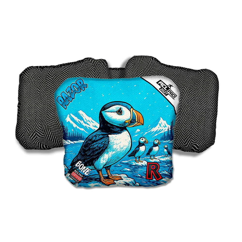 Bone PRO Alaskan Puffin Black Back Cornhole Bags