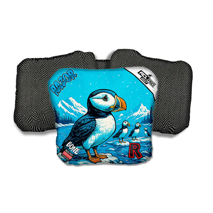 Bone PRO Alaskan Puffin Black Back Cornhole Bags