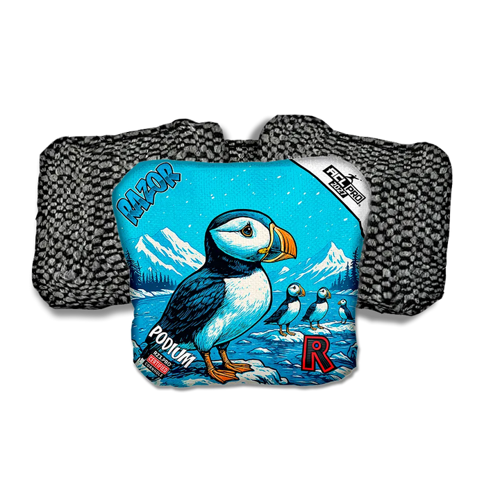 Podium PRO Alaskan Puffin Black Back Cornhole Bags