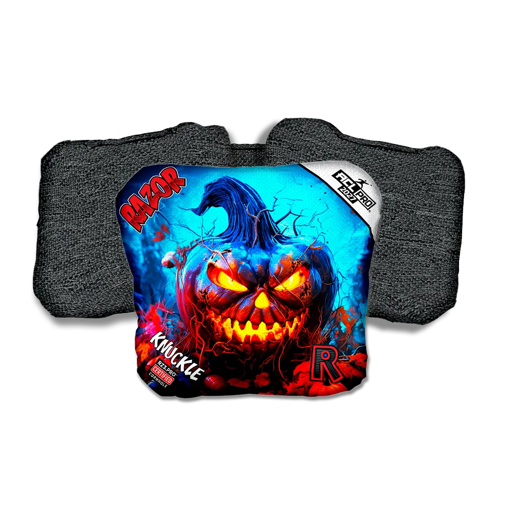 Knuckle PRO Pumpkin 1 ACL PRO Razor Cornhole Bags Black Back Cornhole Bags