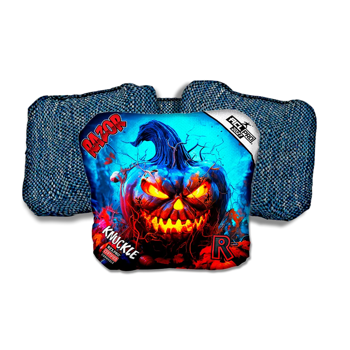 Knuckle PRO Pumpkin 1 ACL PRO Razor Cornhole Bags Blue Back Cornhole Bags