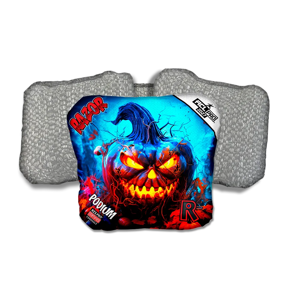 Podium PRO Pumpkin 1 ACL PRO Razor Cornhole Bags Silver Back Cornhole Bags