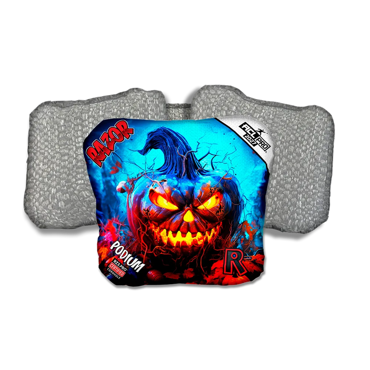 Podium PRO Pumpkin 1 ACL PRO Razor Cornhole Bags Silver Back Cornhole Bags