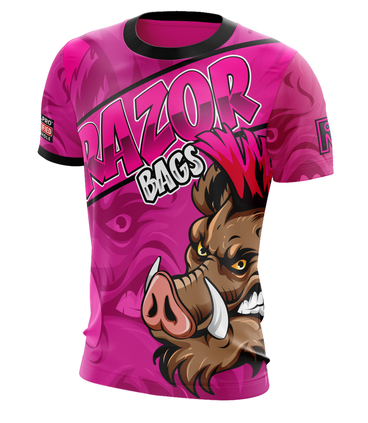 Razor Cornhole Jersey – Pink | Custom Performance. Bold Identity.