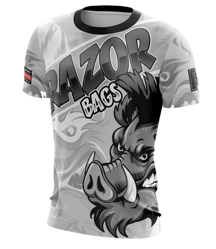 Razor Cornhole Jersey – Whiteout | Custom Performance. Bold Identity.