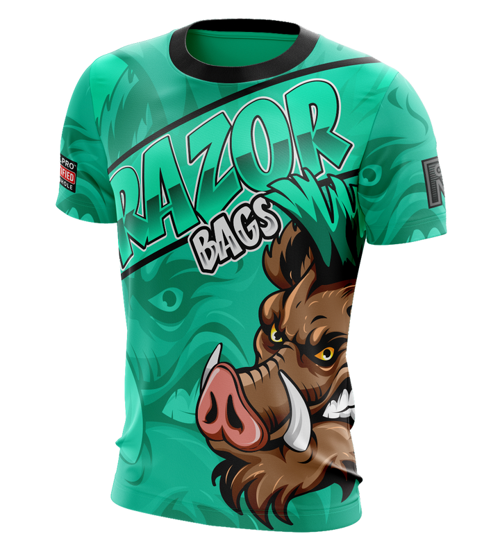 Razor Cornhole Jersey – Teal | Custom Performance. Bold Identity.