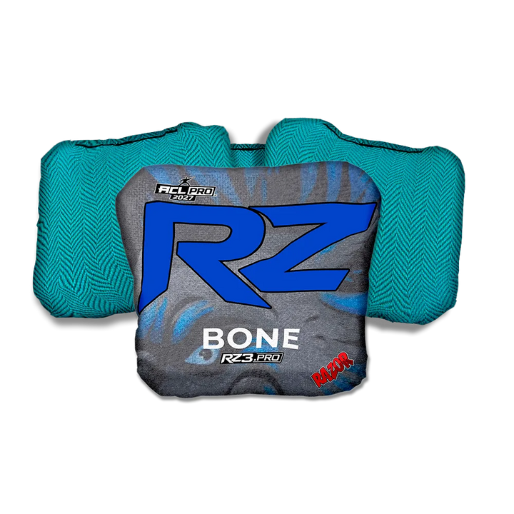 Bone PRO RZ Series Teal Back Cornhole Bags