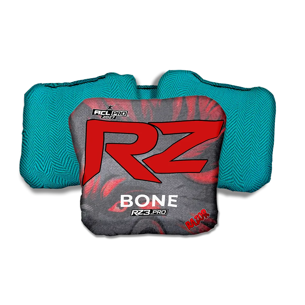 Bone PRO RZ Series Teal Back Cornhole Bags