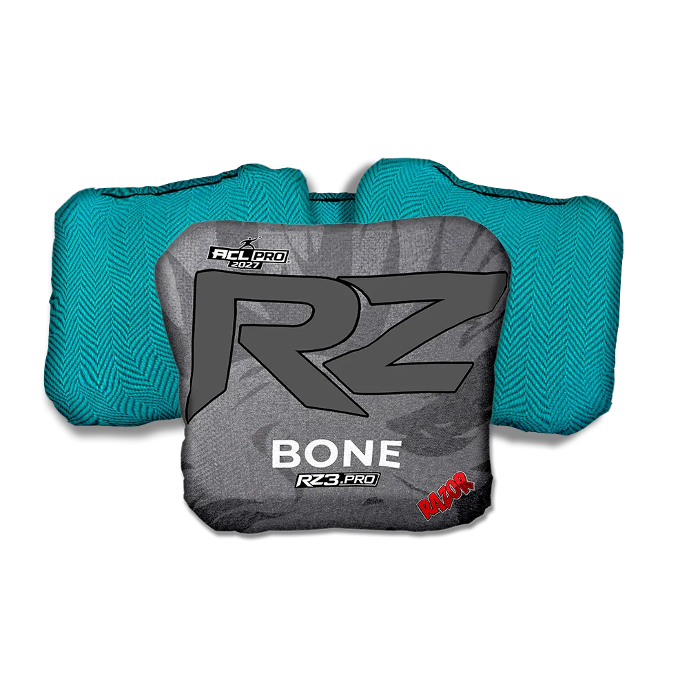 Bone PRO RZ Series Teal Back Cornhole Bags