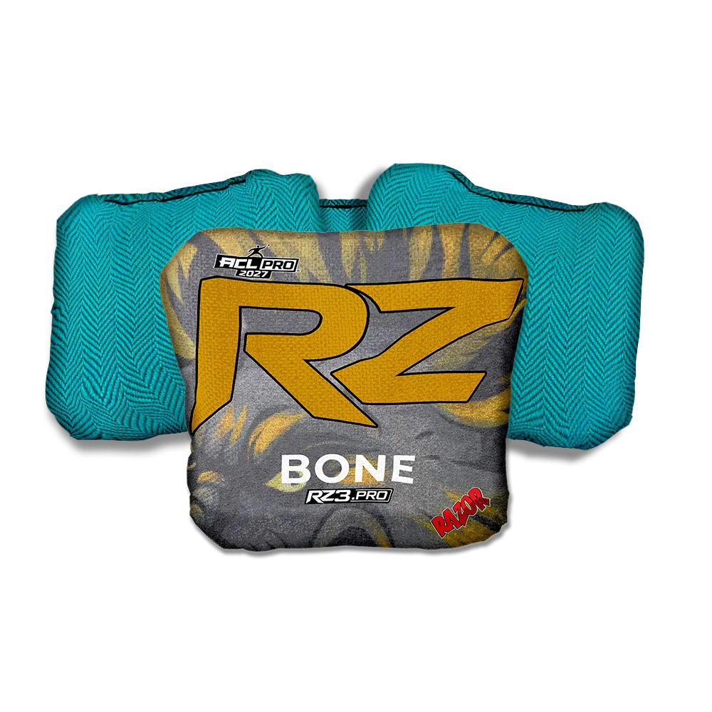 Bone PRO RZ Series Teal Back Cornhole Bags