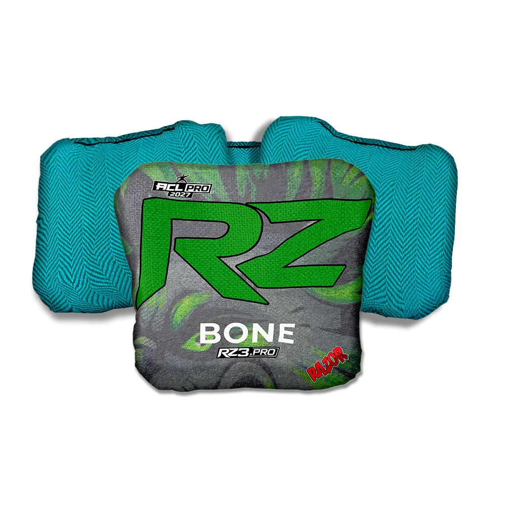 Bone PRO RZ Series Teal Back Cornhole Bags