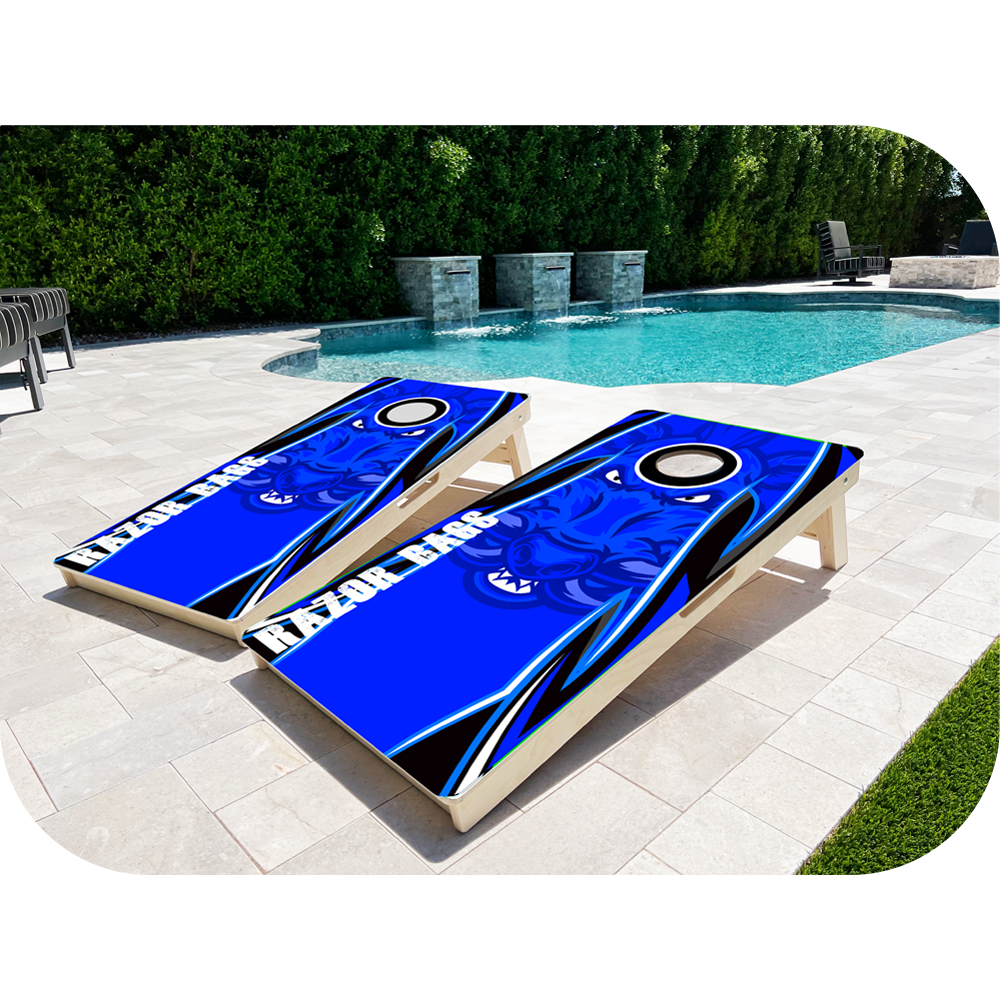 Blue Cornhole Boards | Cornhole Razor Board | Razor Cornhole Bags ...