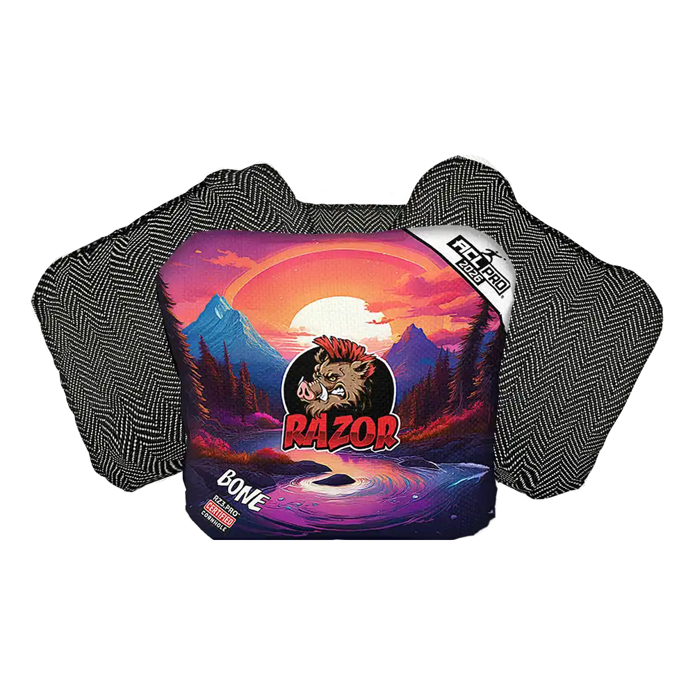 Bone | Sunset | ACL PRO Razor Cornhole Bags