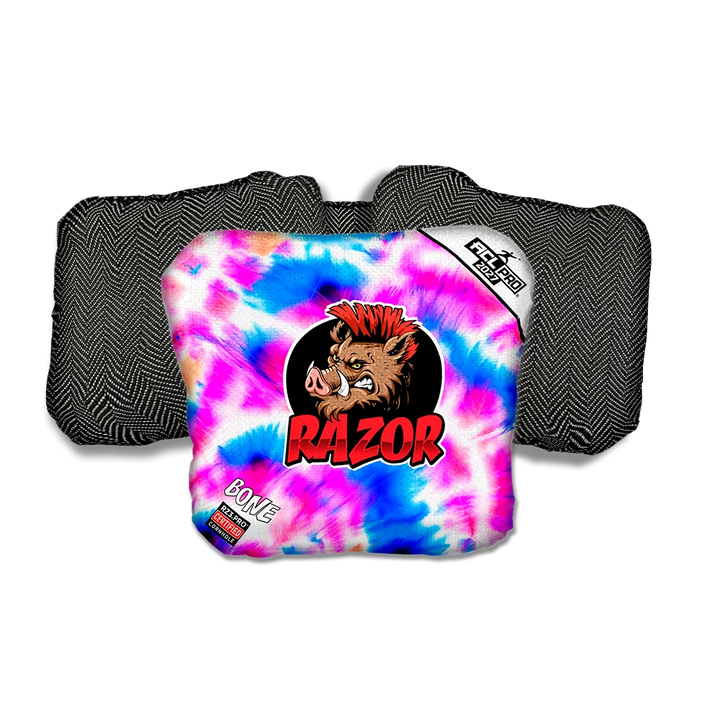 Bone PRO Razor Tie Dye Black Back Cornhole Bags