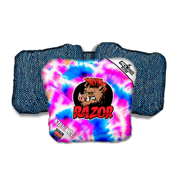 Knuckle PRO Razor Tie Dye Blue Back Cornhole Bags