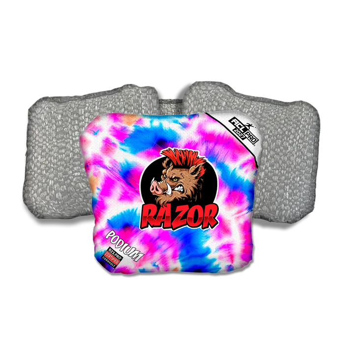 Podium PRO Razor Tie Dye Silver Back Cornhole Bags