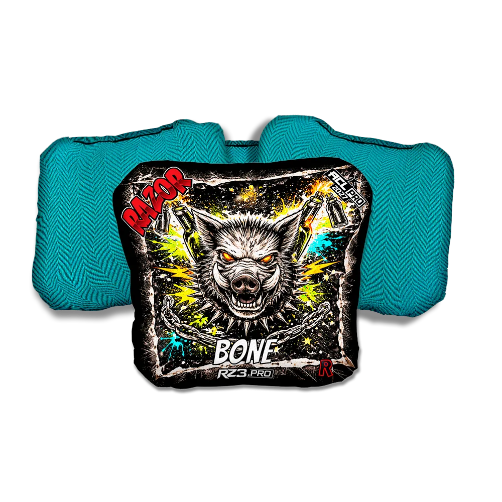 Bone PRO Razorback RT Teal Back Cornhole Bags