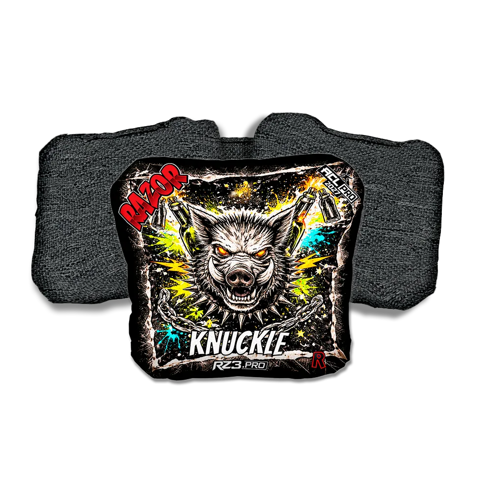 Knuckle PRO Razorback RT Black Back Cornhole Bags