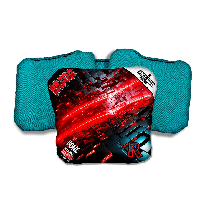 Bone PRO Redshift Teal Back Cornhole Bags