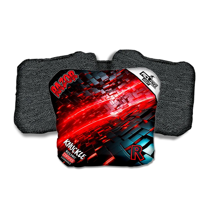 Knuckle PRO Redshift Black Back Cornhole Bags