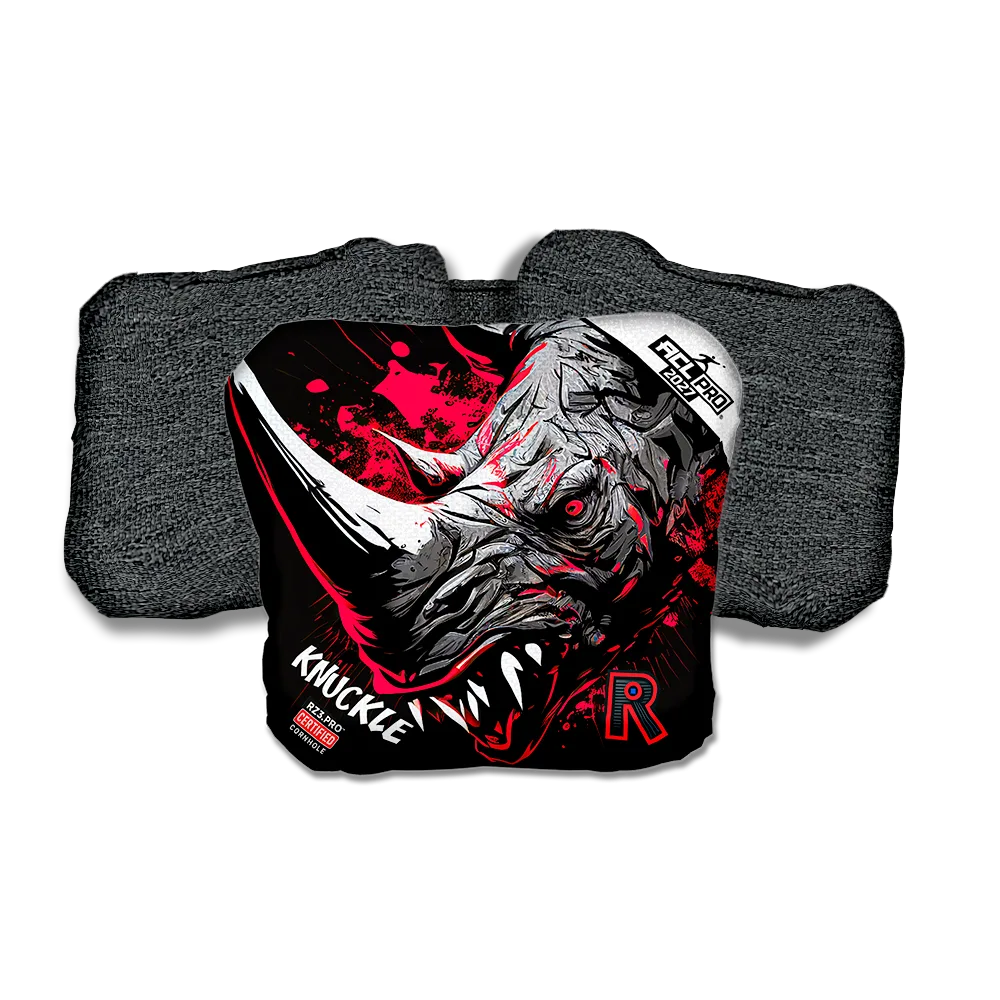 Knuckle PRO Rhino Black Series Black Back Cornhole Bags
