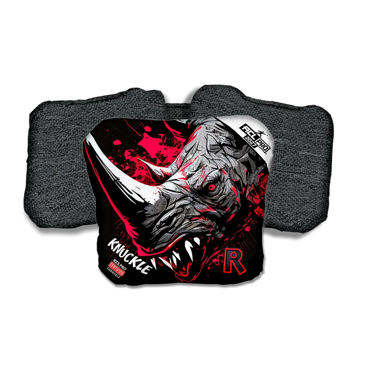 Knuckle PRO Rhino Black Series Black Back Cornhole Bags