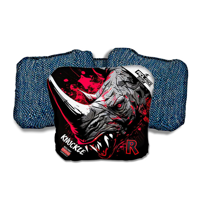 Knuckle PRO Rhino Black Series Blue Back Cornhole Bags