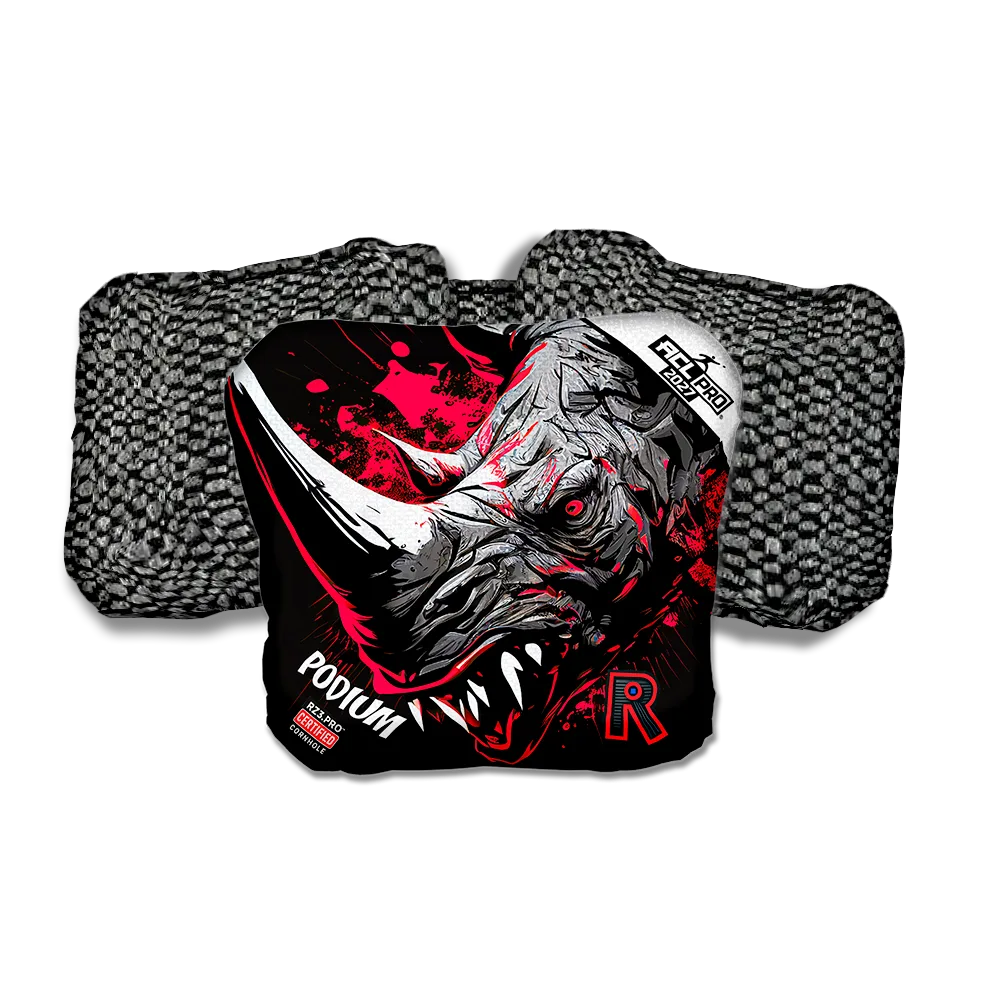 Podium PRO Rhino Black Series Black Back Cornhole Bags