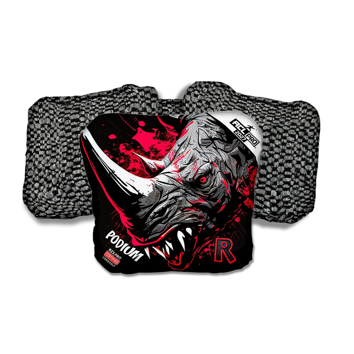 Podium PRO Rhino Black Series Black Back Cornhole Bags