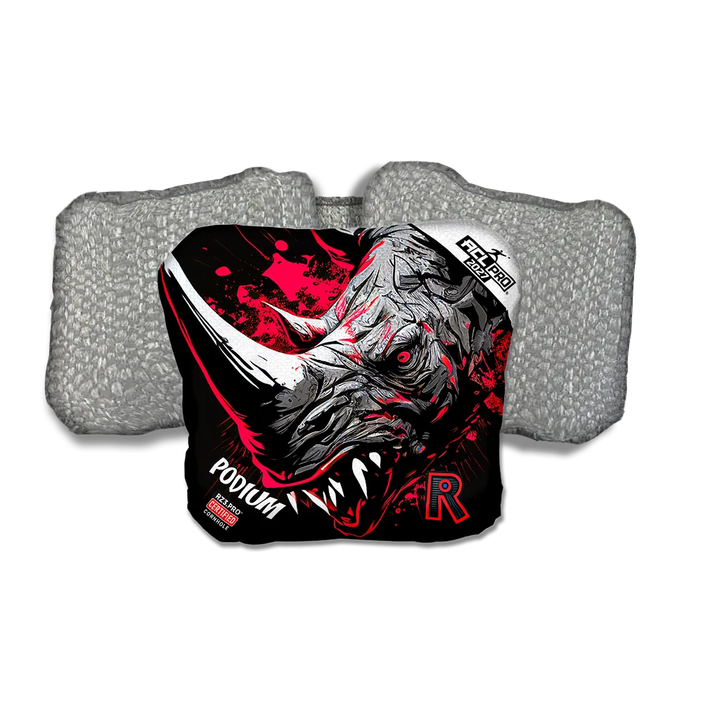 Podium PRO Rhino Black Series Silver Back Cornhole Bags