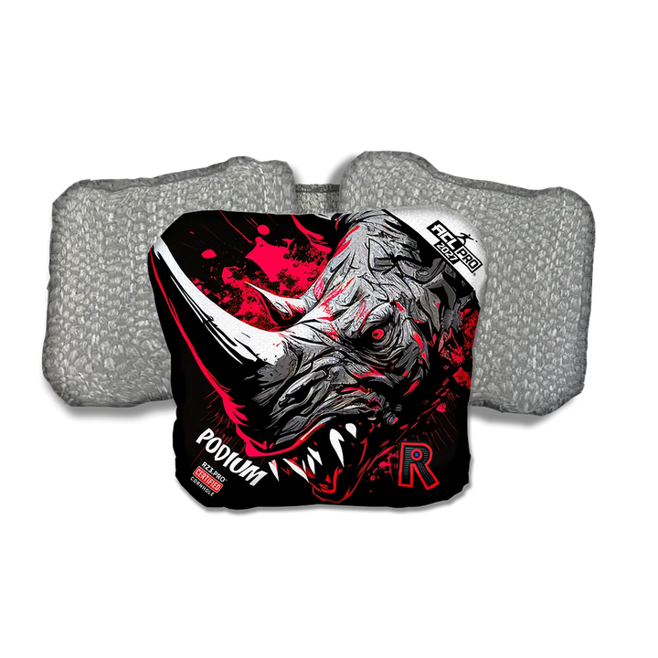 Podium PRO Rhino Black Series Silver Back Cornhole Bags