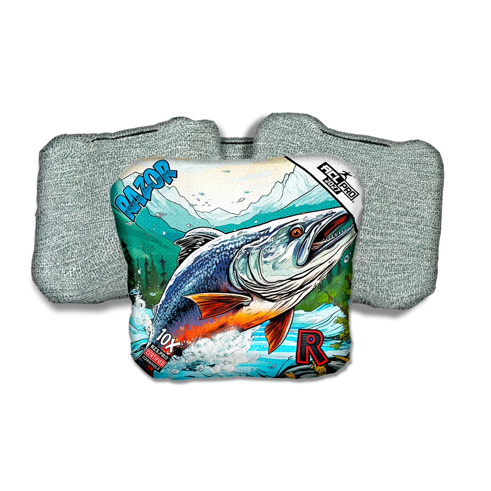 10 X PRO Alaskan Salmon Light Back Cornhole Bags