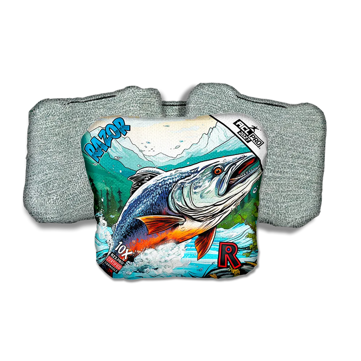 10 X PRO Alaskan Salmon Light Back Cornhole Bags