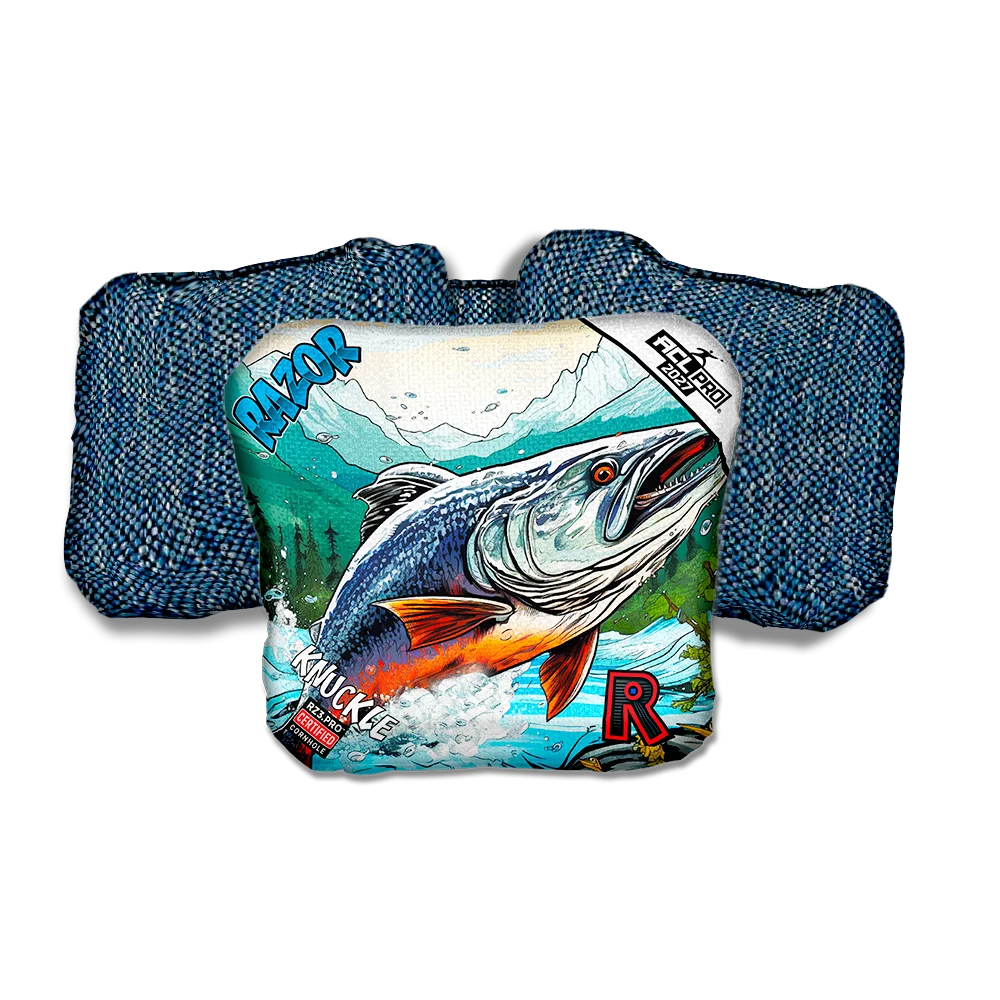 Knuckle PRO Alaskan Salmon Blue Back Cornhole Bags