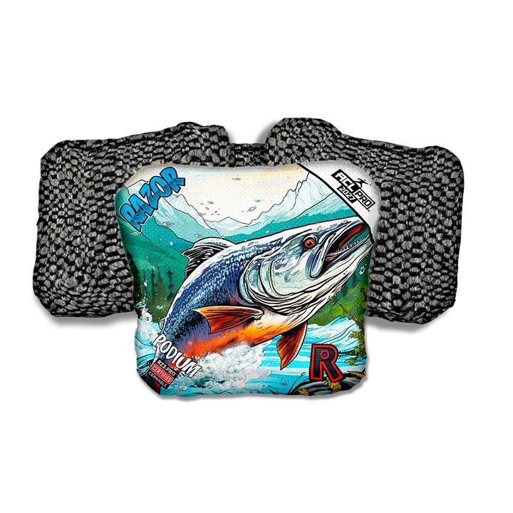 Podium PRO Alaskan Salmon Black Back Cornhole Bags