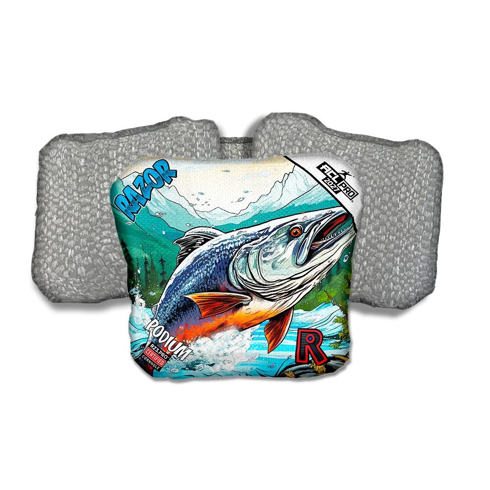 Podium PRO Alaskan Salmon Silver Back Cornhole Bags