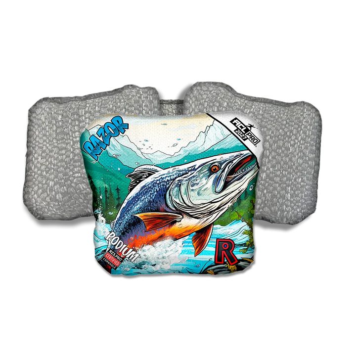 Podium PRO Alaskan Salmon Silver Back Cornhole Bags