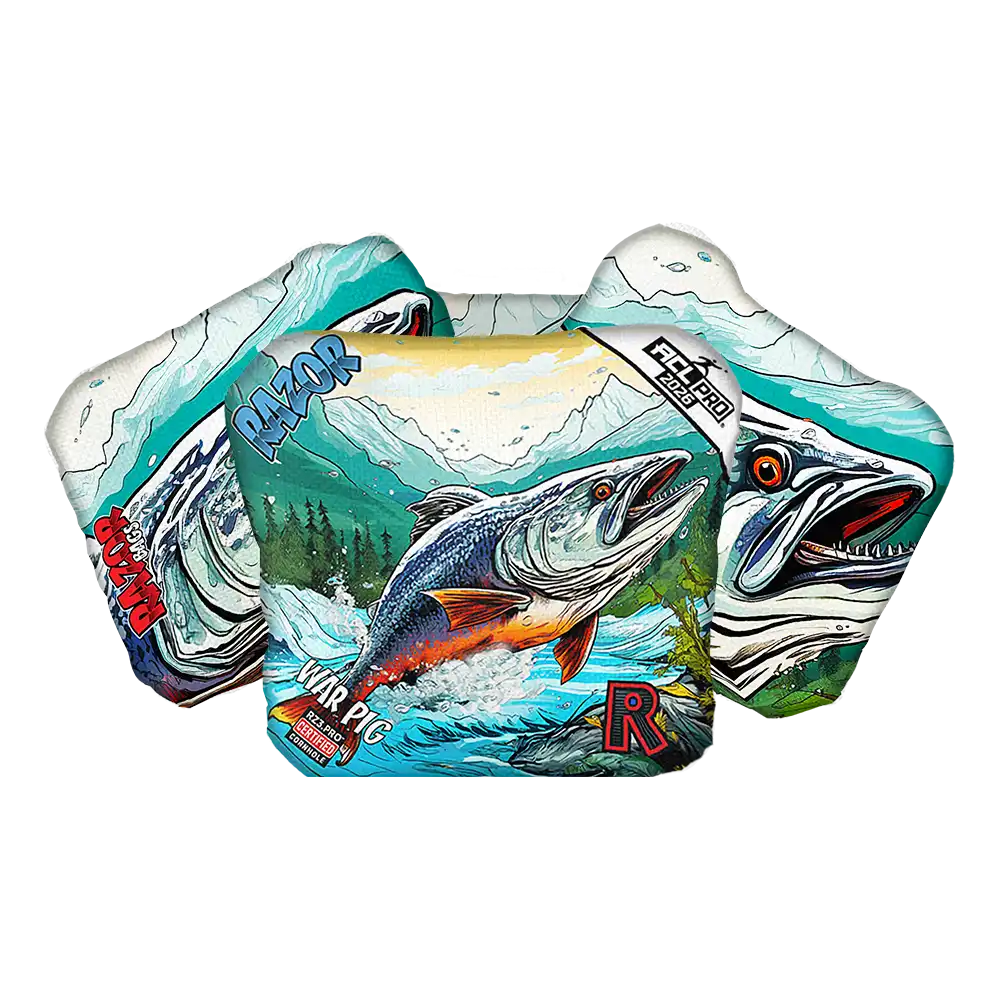 Decorative Cornhole bags with colorful design on a white background